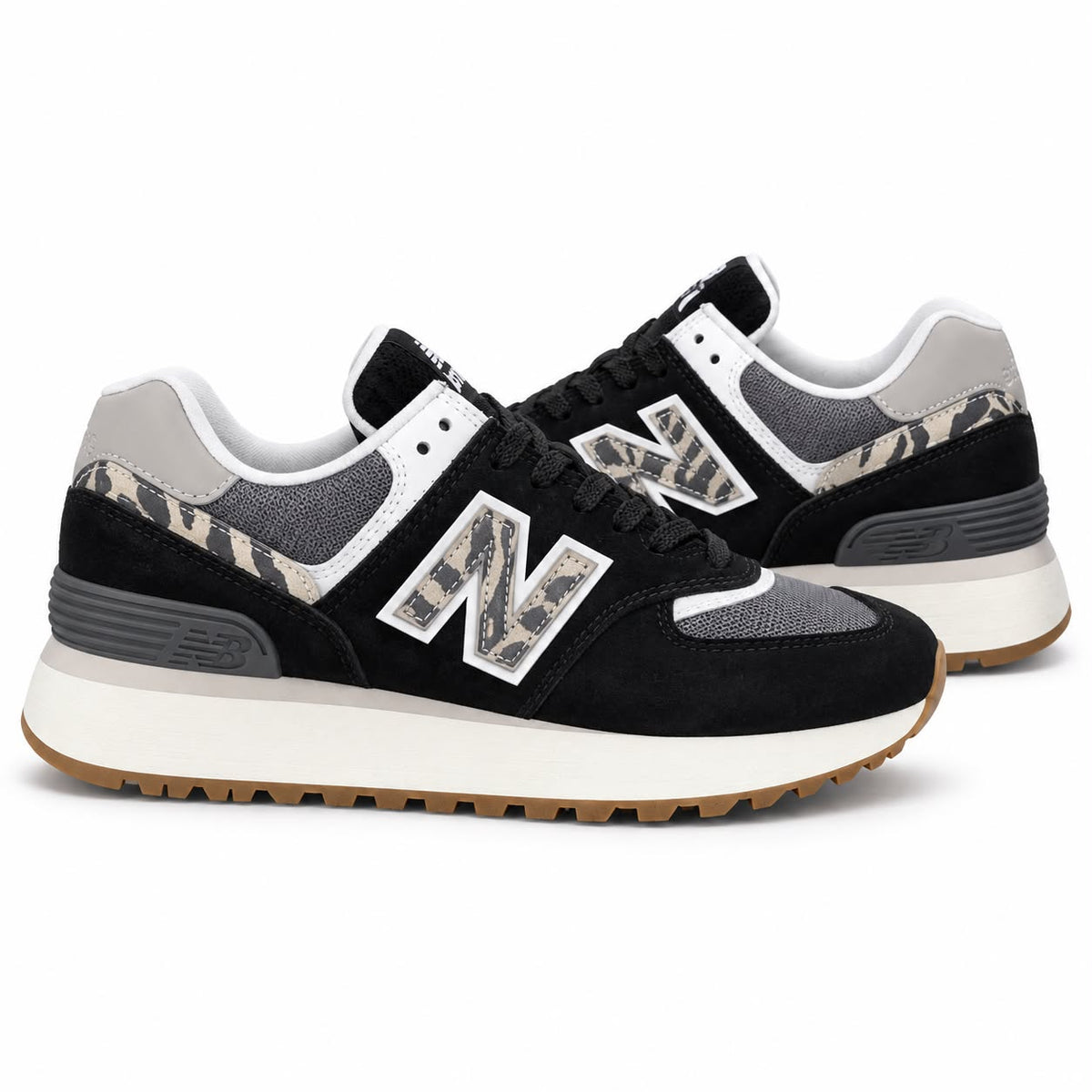 NEW BALANCA 574 DAMA NEGRA ANIMAL PRINT